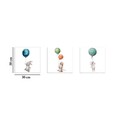 Set 3 tablouri decorative, FAH11, 60% bumbac/40% poliester, Rama de lemn, Multicolor