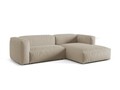 Coltar modular dreapta 2 locuri, Martina-169, Micadoni Home, 283x176x75 cm, tesatura structurata catifelata, bej deschis