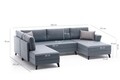 Coltar extensibil Belen, Balcab Home, 300x78x80 cm, lemn, albastru