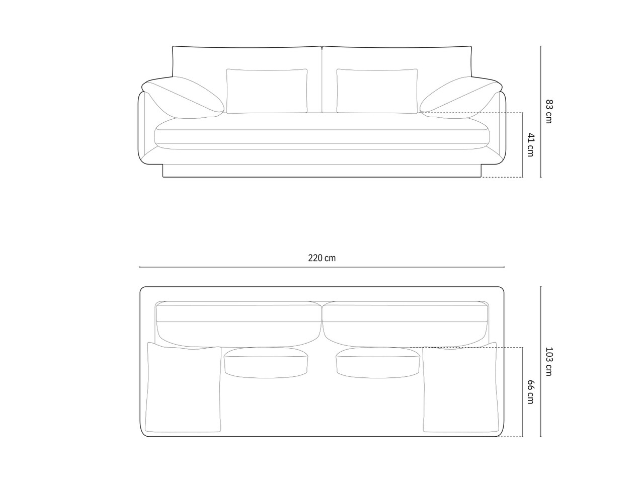 Canapea 3 locuri, Torino-184, Micadoni Home, 220x103x83 cm, catifea, bej sand