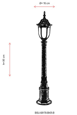 Lampadar de exterior, Avonni, 685AVN1184, Plastic ABS, Maro