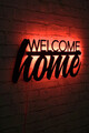 Decoratiune luminoasa LED, Welcome Home, MDF, 60 LED-uri, Rosu