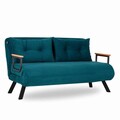 Canapea extensibilă cu 2 locuri, Futon, 859FTN1276, Metal , Verde petrol