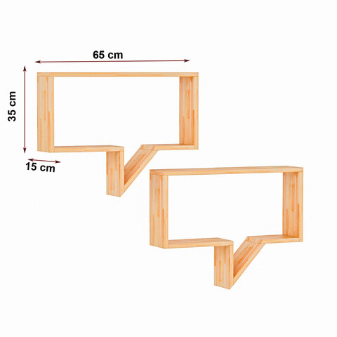 Raft de perete, Dekzy, DZYD0007, 65x35x15 cm, Stejar