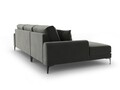 Coltar stanga, Madara, Mazzini Sofas, 5 locuri, 254x182x90 cm, catifea, gri inchis