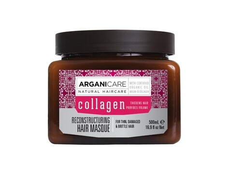 Masca regeneranta pentru par subtire, deteriorat si fragil Collagen, Arganicare, 500 ml