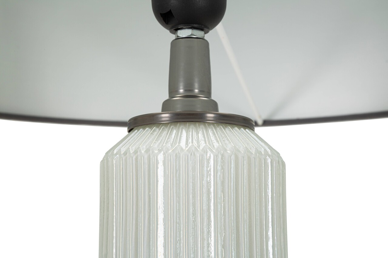 Lampadar Bright, Mauro Ferretti, 1 x E27, 40W, 42.5x163 cm, sticla/fier/catifea, alb/gri