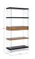 Corp biblioteca Line, Bizzotto, 90 x 39 x 180 cm, MDF melaminat/sticla temperata, negru