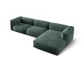 Coltar modular dreapta 3 locuri, Martina-120, Micadoni Home, 332x176x75 cm, catifea, petrol