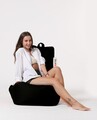 Fotoliu puf, Bean Bag Ferndale, Diamond, 60 x 90 cm, poliester impermeabil, negru