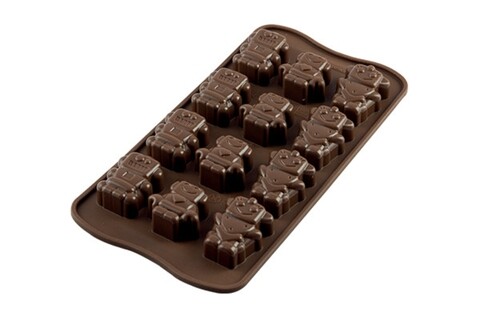 Forma de copt din silicon Robochoc, Silikomart Easy Choco, 12 forme, 3.95 x 2.7 cm