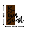 Decoratiune de perete, Be Our Guest, 50% lemn/50% metal, Dimensiune: 50 x 58 cm, Nuc / Negru