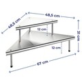 Etajera de colt pentru bucatarie, Maximex, Massivo Duo, 48.5 x 48.5 x 31 cm, inox, gri