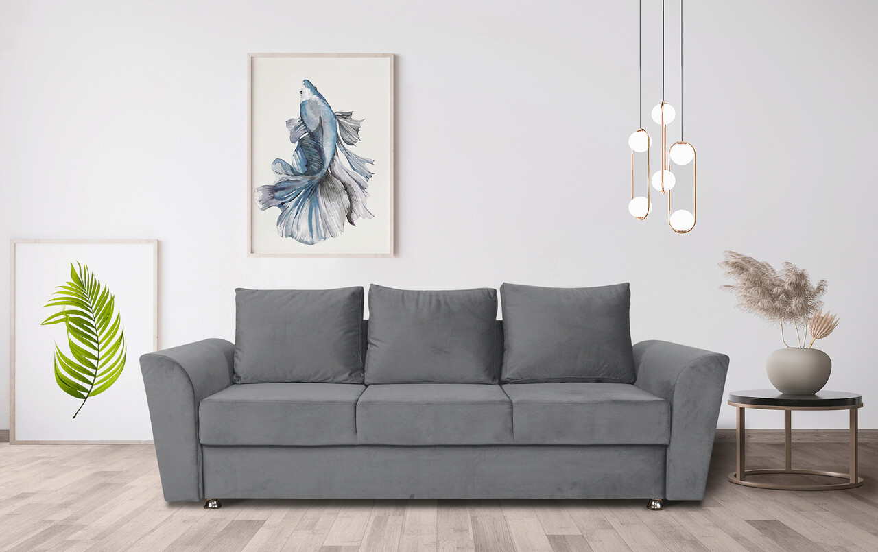 Canapea extensibila Ferrara, 232x97x75 cm, cu lada de depozitare, Antracit