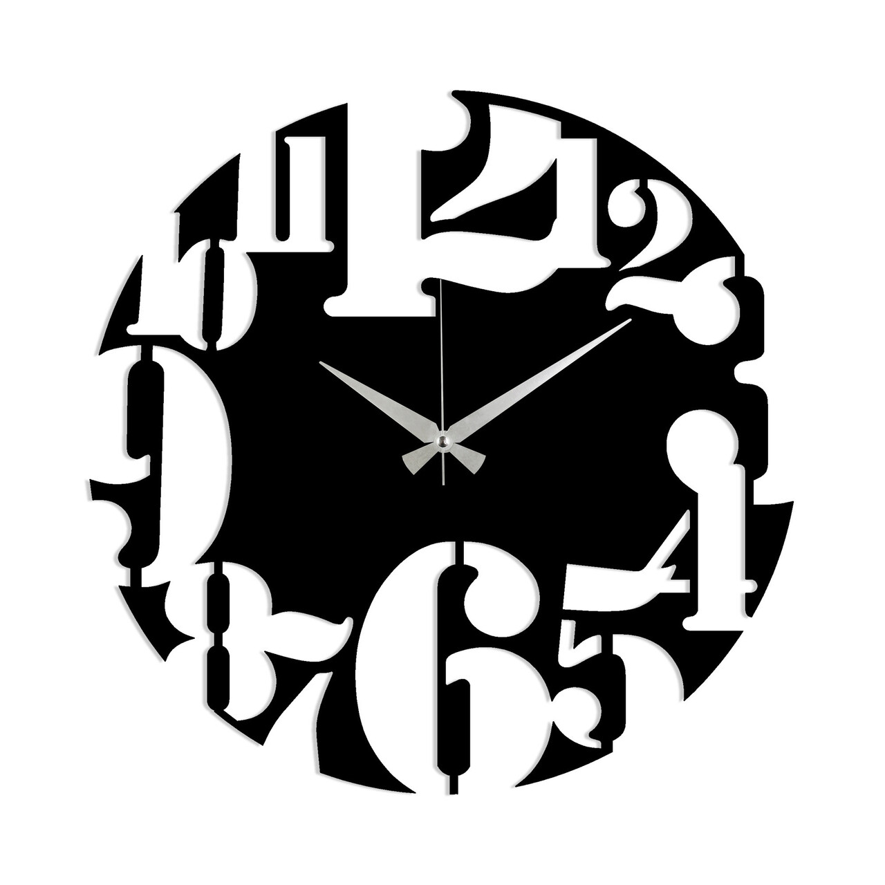 Ceas de perete, Metal Wall Clock 1, Metal, Dimensiune: 48 x 48 cm, Negru - 1 | YEO