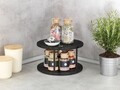 Organizator rotativ pentru depozitare, Wenko Duo Lazy Susan, Ø 26.5 x 15.5 cm, metal, negru