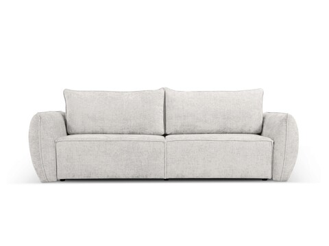 Canapea extensibila 3 locuri, Kaelle, Micadoni Home, BL, 244x97x91 cm, poliester chenille, gri deschis