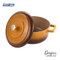 Oala cu capac 3.9 L, ORIGINI by Chef Nicolai Tand, Cooking by Heinner, 24x12 cm, aluminiu/ceramica, portocaliu degrade/gri