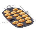 Forma de copt madelene, Tefal, PerfectBake Mini J5734802, 21 x 29 cm, aluminiu reciclat, negru/maro