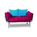 Canapea extensibila Gauge Concept, Pink Turquoise, 2 locuri, 190x70 cm, fier/poliester