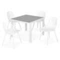 Set mobilier gradina/terasa Encore/Cosmos, 5 piese, 90x90x74 cm/46.5x54x84 cm, aluminiu/polipropilena, alb/gri