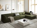 Coltar dreapta 5 locuri, Ruby, Micadoni Home, BL, 366x180x69 cm, velur, verde