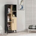 Dulap multifunctional, Olivia, Ephesus, 50x138.6x29.6 cm, PAL , Stejar safir / negru