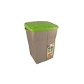 Cos de gunoi ECO BIN cu capac push, colectare selectiva, plastic, 45 L, verde