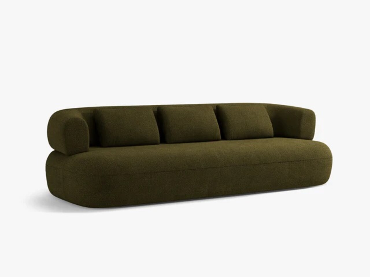 Canapea 4 locuri, Jenny-67, Micadoni Home, 226x90x73 cm, tesatura boucle, verde - 2 | YEO