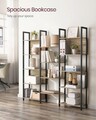 Biblioteca Ladder, Vasagle, 158 x 24 x 166 cm, PAL/otel, maro rustic