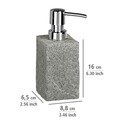 Dozator sapun lichid, Wenko, Granite, 215 ml, 8.8 x 16 x 6.5 cm, polirasina, gri