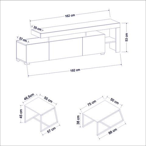 Set mobilier living, Inarch, Beliz, PAL, Alb