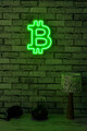 Decoratiune luminoasa LED, Bitcoin, Benzi flexibile de neon, DC 12 V, Verde