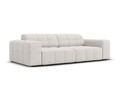 Canapea 3 locuri, Jennifer-140, Micadoni Home, 204x102x70 cm, tesatura chenille din poliester, gri deschis