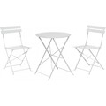 Set mobilier de gradina Bistro, 3 piese, metal, gri