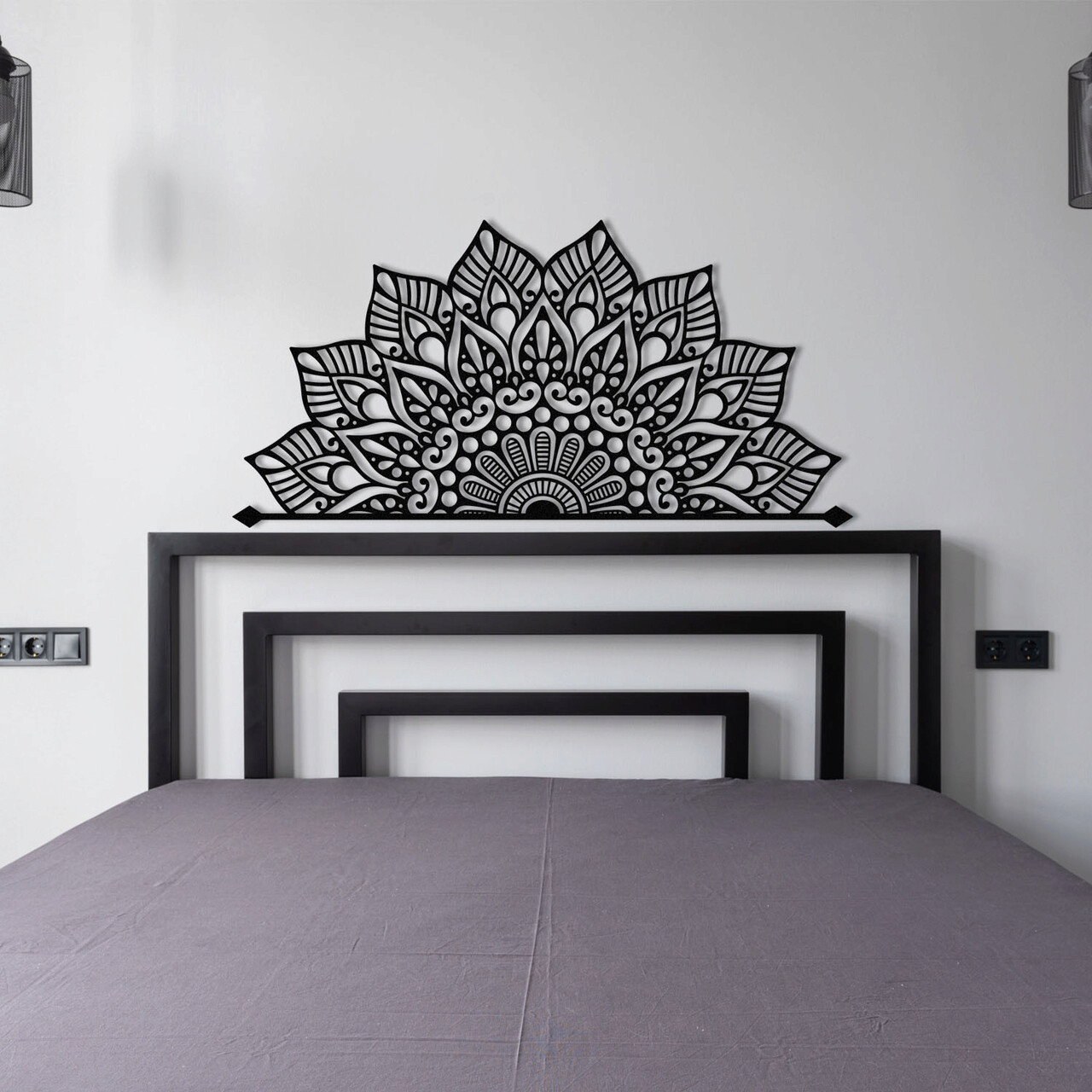 Decoratiune de perete, Afra, Metal, Dimensiune: 160 x 77 cm, Negru - 2 | YEO