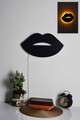 Decoratiune luminoasa LED, Lips 2, MDF, 60 LED-uri, Galben