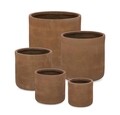 Set ghivece pentru exterior 5 piese Rigo, Bizzotto, Ø50.5 x 50 cm, fibre de lut, maro rusty