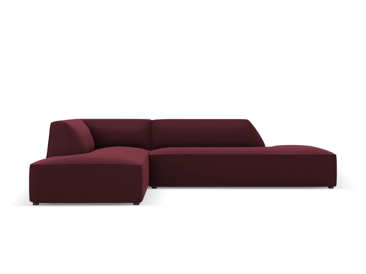 Coltar modular stanga 4 locuri, Ruby, Micadoni Home, BL, fara cotiera, 273x180x69 cm, piele ecologica, bordo