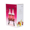 Set 2 dozatoare pentru bauturi cu suport Emica, Homla, 2x2 L, sticla/metal, transparent/negru