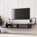 Comoda TV, Minima, Numudio, 141x18x30 cm, Negru