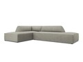 Coltar stanga 4 locuri, Ruby, Micadoni Home, BL, fara cotiera, 273x180x69 cm, velur, gri deschis