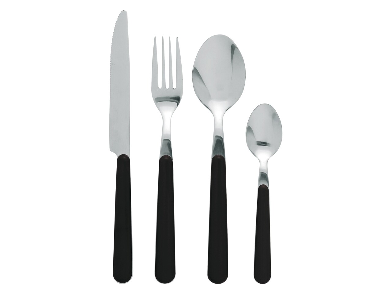 Set tacamuri 24 piese, Jolly, Excelsa, inox, negru