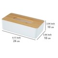 Cutie depozitare servetele, Wenko, Rotello, 24 x 7.5 x 12.7 cm, plastic/bambus, alb/maro