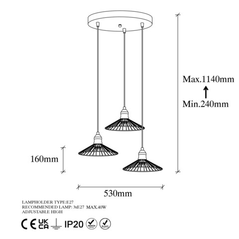 Lustra, Fulgor, 942FLG1466, Metal, Auriu