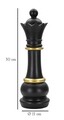 Statueta decorativa / Piesa de sah Regina, Black Queen, Mauro Ferretti, Ø15 x 50 cm, polirasina, negru/auriu