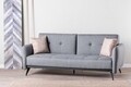 Canapea extensibila Ron Sofabed, Futon, 3 locuri, 190x125 cm, metal, gri