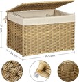 Cufar de depozitare / cos cu model ratan 65L, 55.5x34x34 cm, max 30 kg, bumbac/fier/plastic, natural