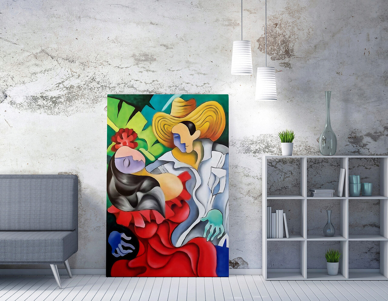 Tablou decorativ, WY213 (70 x 100), 50% bumbac / 50% poliester, Canvas imprimat, Multicolor