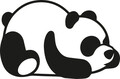 Decoratiune de perete, Panda, Metal, Dimensiune: 50 x 35 cm, Negru